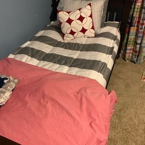 POTTERY BARN KIDS~EUC~Red Twin Gingham Duvet Cover
